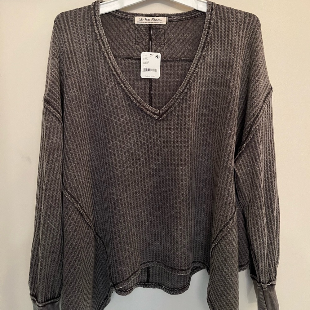We the Free Free People gray thermal shirt.  Brand new